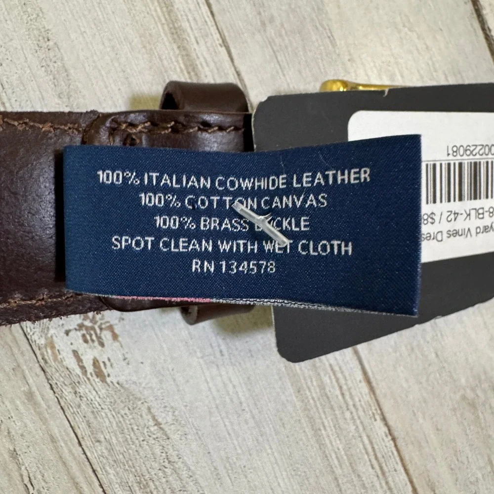 NWT Vineyard Vines Belt Men 42 Black Real SLC Dress Belt Soccer Preppy USA MLS